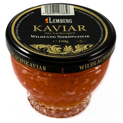 Caviar rojo de salmon Keta 150g cristal Caviar rojo de salmon Keta 150g cristal