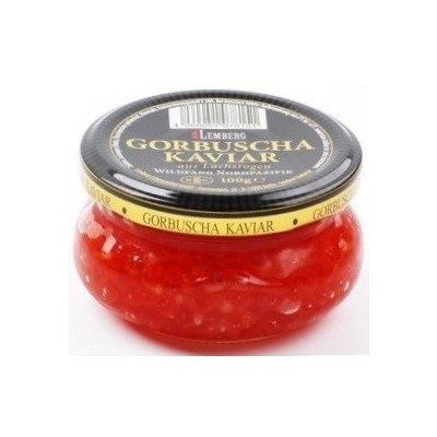 Caviar rojo de salmon Gorbusha 100g, (cristal)