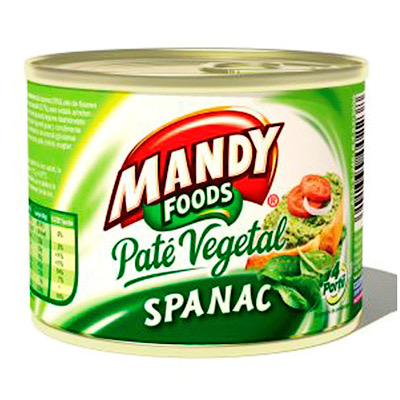 PATE VEGETAL CON ESPINACAS MANDY, 200G (12295)