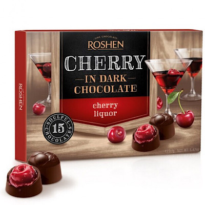 BOMBONES EN CAJA CHERRY CON LICOR DE GUINDA ROSHEN,155G