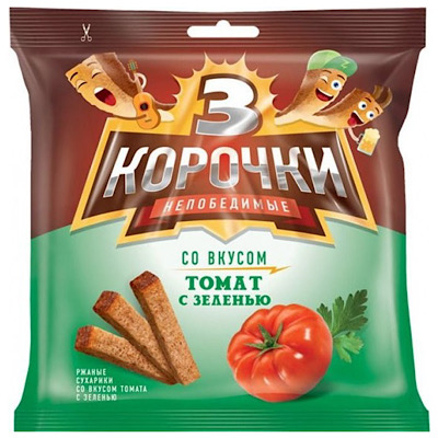 TOSTADITOS C/S A TOMATES Y HIERBAS 3KOROCHKI, 100G