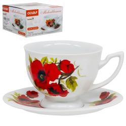 Juego de té Amapola 1 taza 370 ml + 1 platillo