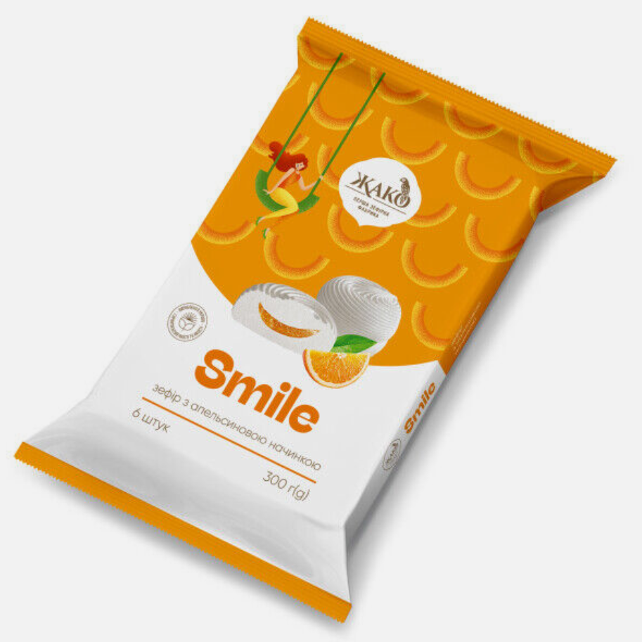 Zefir relleno de naranja Jako 300g