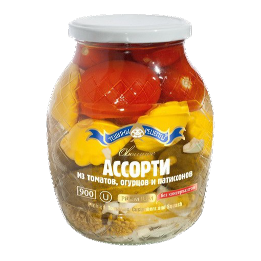 Surtido de verduras tomates, pepinos calabaza TR Premium 840G
