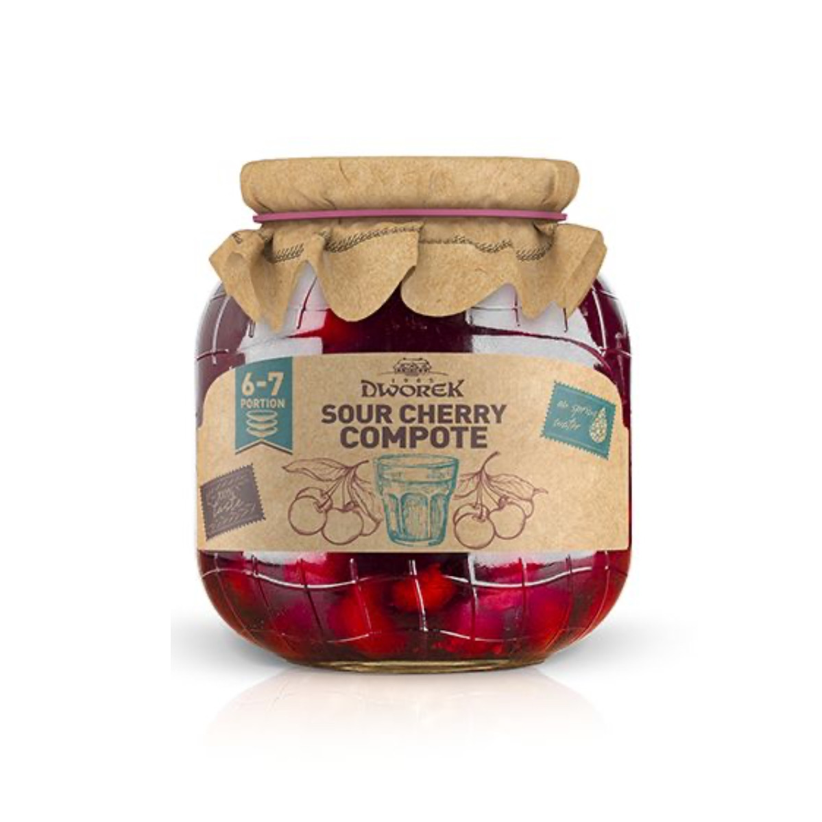 Compota de cerezas Dworek 730g