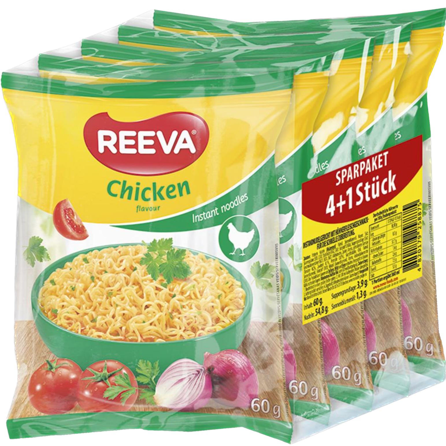 Fideos 4+1 gratis pollo Reeva 5*60g
