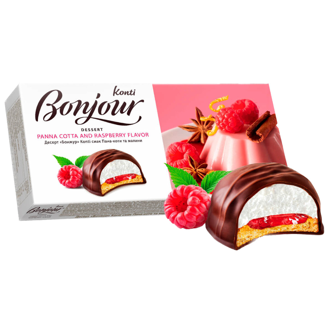 Postre Bonjour panna cotta frambuesa 232g