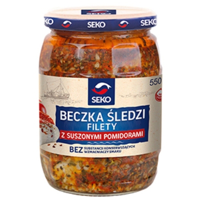 Arenque BECZKA SLEDZI con tomate desecado SEKO 550G